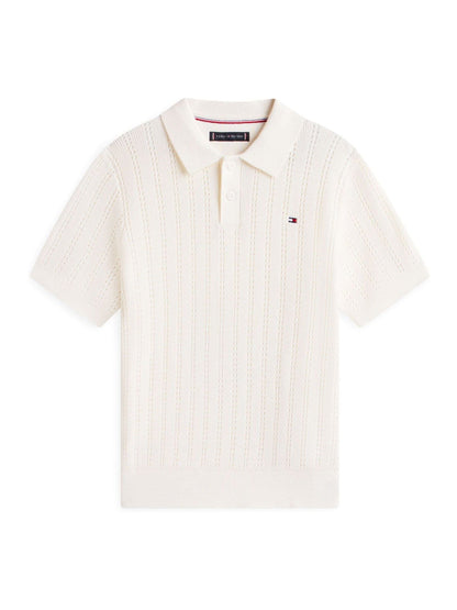 Dsiney Kidz - Tommy Hilfiger White Open Stitch Polo Sweater image 5