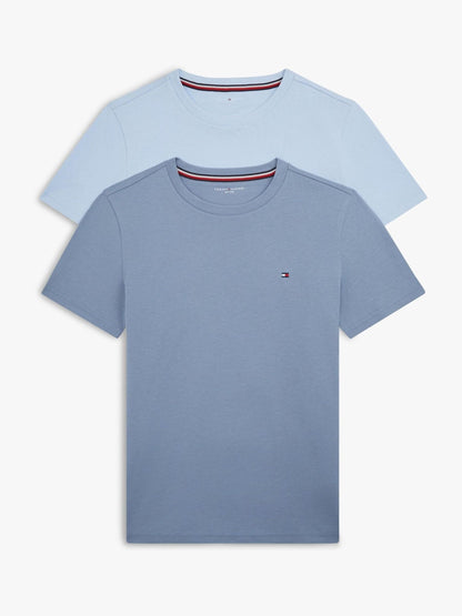 Tommy Hilfiger Sweet Blue / Brisk Blue Signature Crew Neck T-Shirts 2 Pack image 1