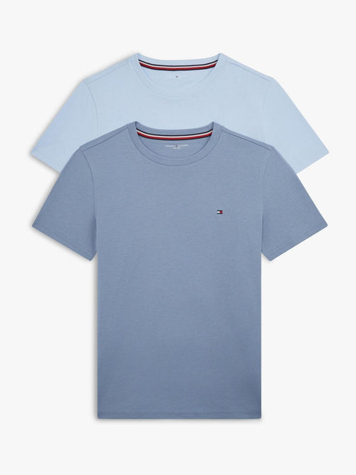 Tommy Hilfiger Sweet Blue / Brisk Blue Signature Crew Neck T-Shirts 2 Pack image 1