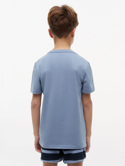 Tommy Hilfiger Sweet Blue / Brisk Blue Signature Crew Neck T-Shirts 2 Pack image 3