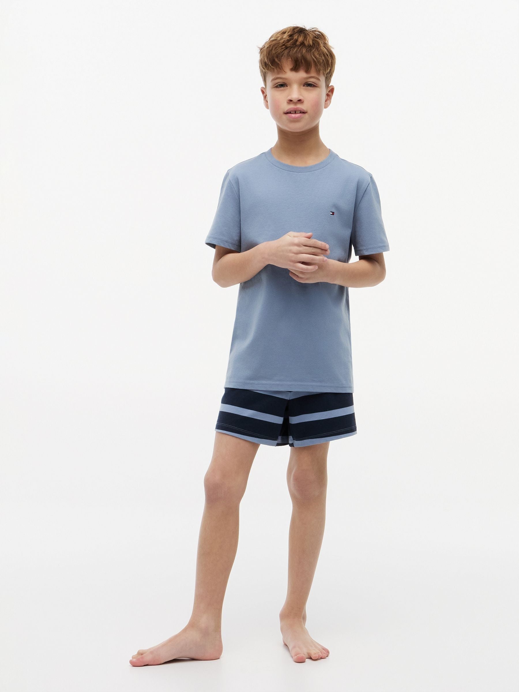 Tommy Hilfiger Sweet Blue / Brisk Blue Signature Crew Neck T-Shirts 2 Pack image 4