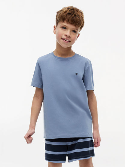 Tommy Hilfiger Sweet Blue / Brisk Blue Signature Crew Neck T-Shirts 2 Pack image 6