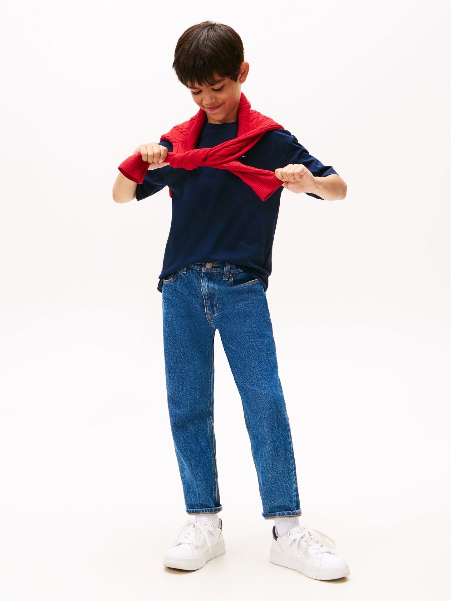 Tommy Hilfiger Blue Essential Flag Embroidery Crew Neck T-Shirt image 3