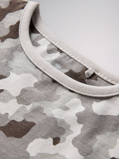 The Set 4 Pack Camo Print Relaxed Fit Pyjamas Grey - image 10