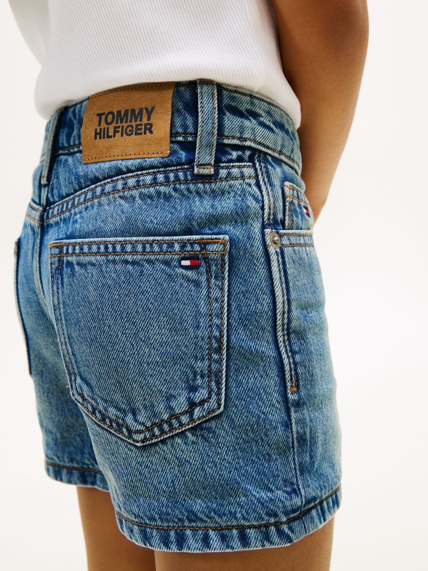 Dsiney Kidz - Tommy Hilfiger Blue Faded Skinny Denim Shorts image 4