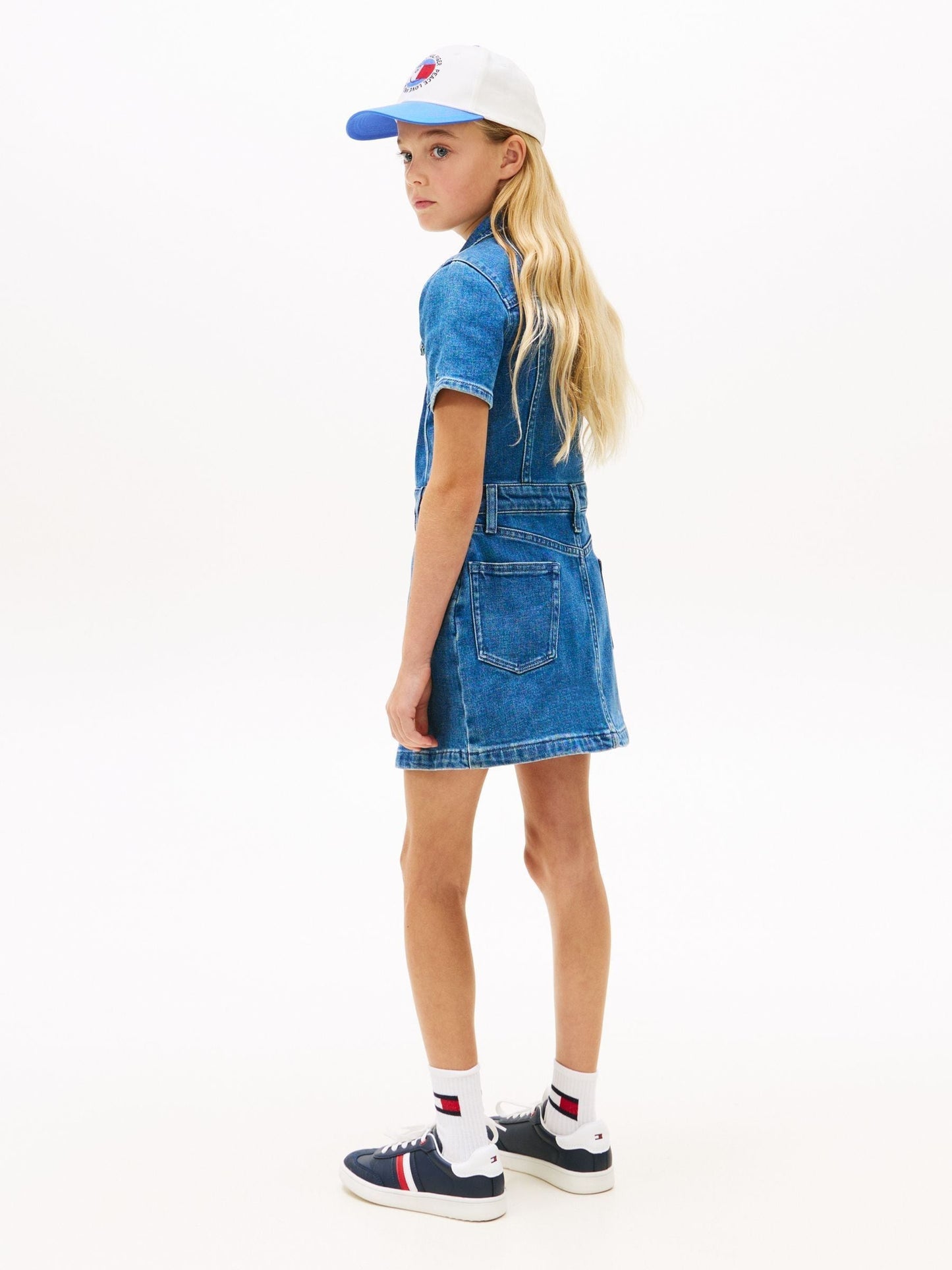Tommy Hilfiger Blue Denim Short Sleeve Trucker Dress image 3