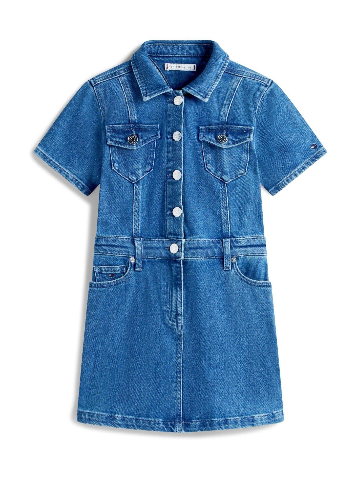 Tommy Hilfiger Blue Denim Short Sleeve Trucker Dress image 5