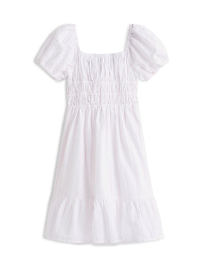 Tommy Hilfiger White Seersucker Puff Short Sleeve Dress image 5