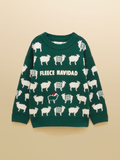 Joules Kids' Woolies Green Crew Neck Knitted Jumper - image 1