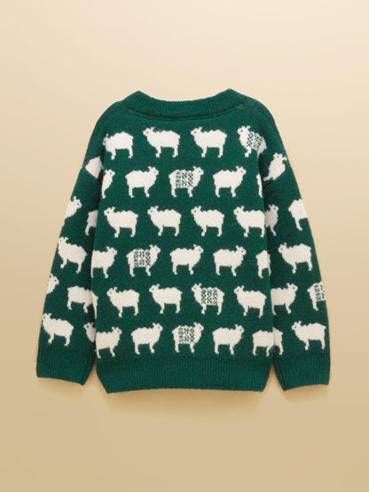 Joules Kids' Woolies Green Crew Neck Knitted Jumper - image 2