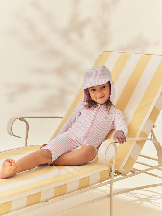 Dsiney Kidz - Pink Striped Sunsafe Swimsuit and Hat Set (3mths-7yrs) image 2
