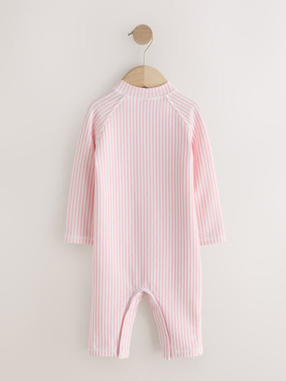 Dsiney Kidz - Pink Striped Sunsafe Swimsuit and Hat Set (3mths-7yrs) image 6