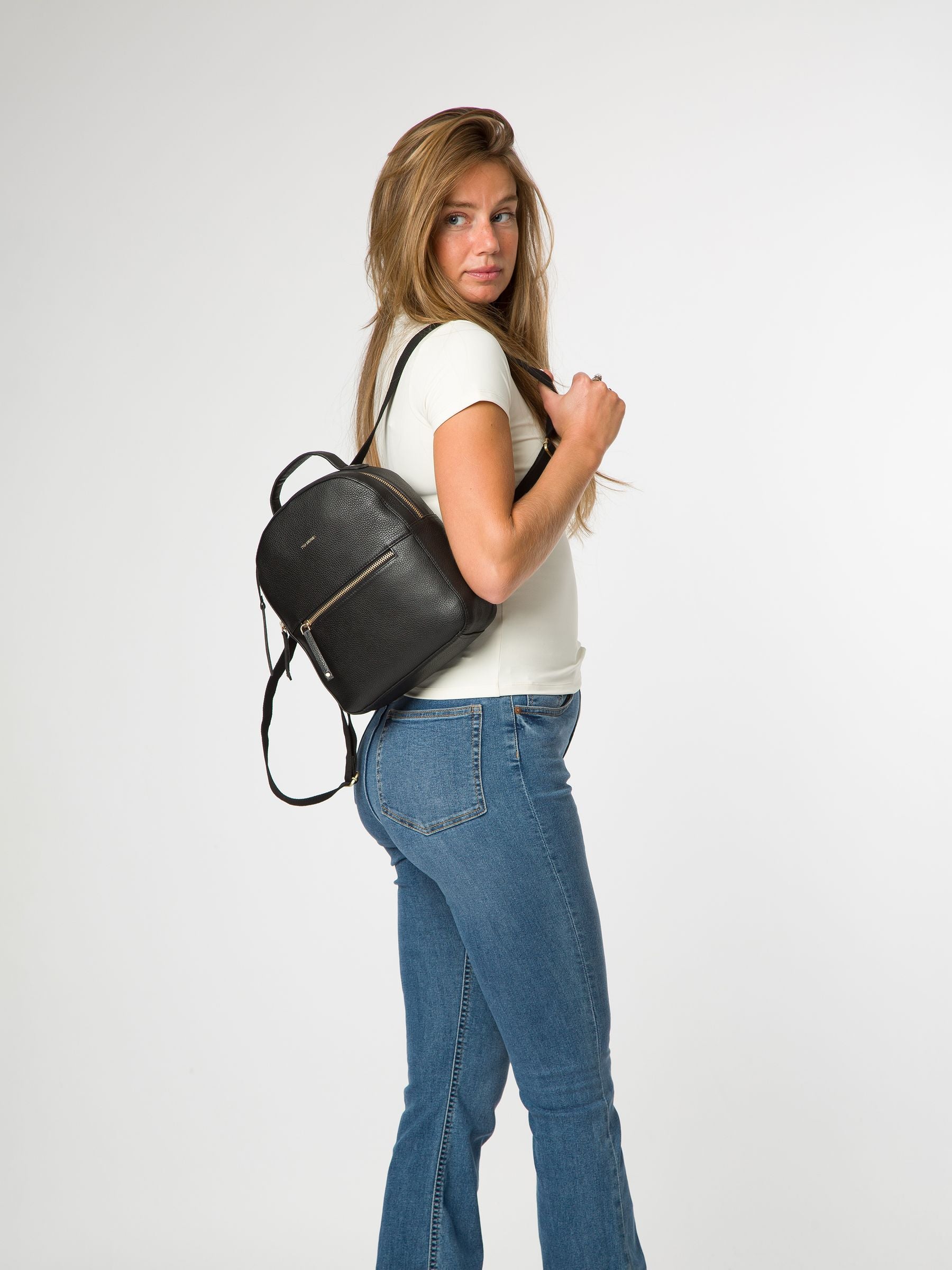 Pure Luxuries London Black Sophia Leather Backpack image 1
