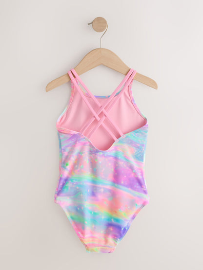 Rainbow Galaxy Double Strap Swimsuit (3-16yrs) image 6