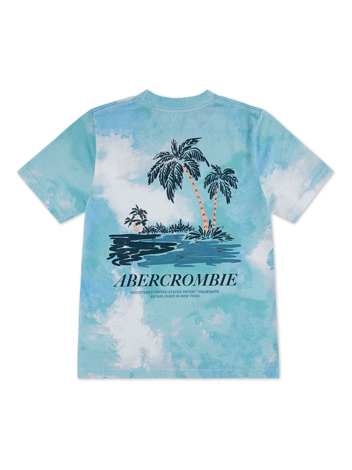 Dsiney Kidz - Abercrombie & Fitch White Tie Dye Back Graphic Short Sleeve T-Shirt image 1