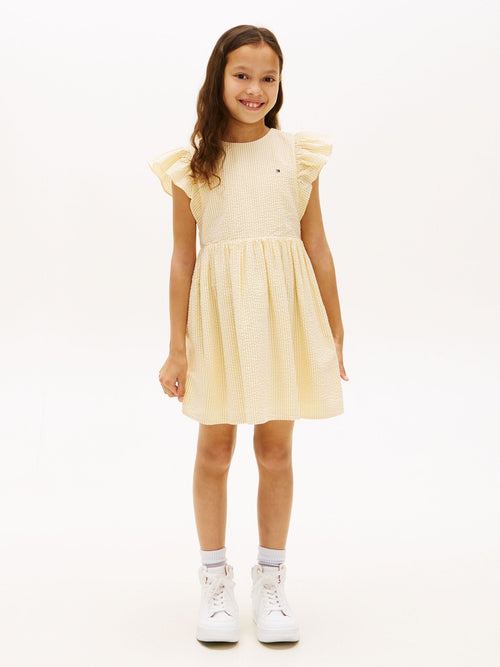 Tommy Hilfiger Yellow Stripe Seersucker Fit And Flare Dress image 1