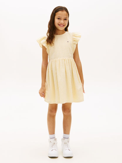 Tommy Hilfiger Yellow Stripe Seersucker Fit And Flare Dress image 1