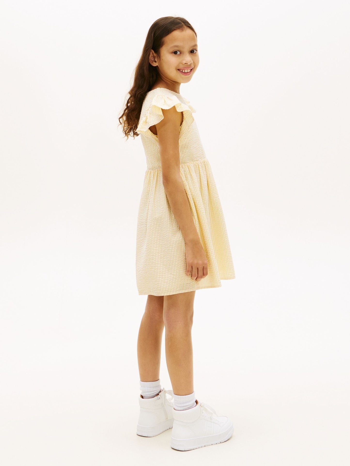 Tommy Hilfiger Yellow Stripe Seersucker Fit And Flare Dress image 2