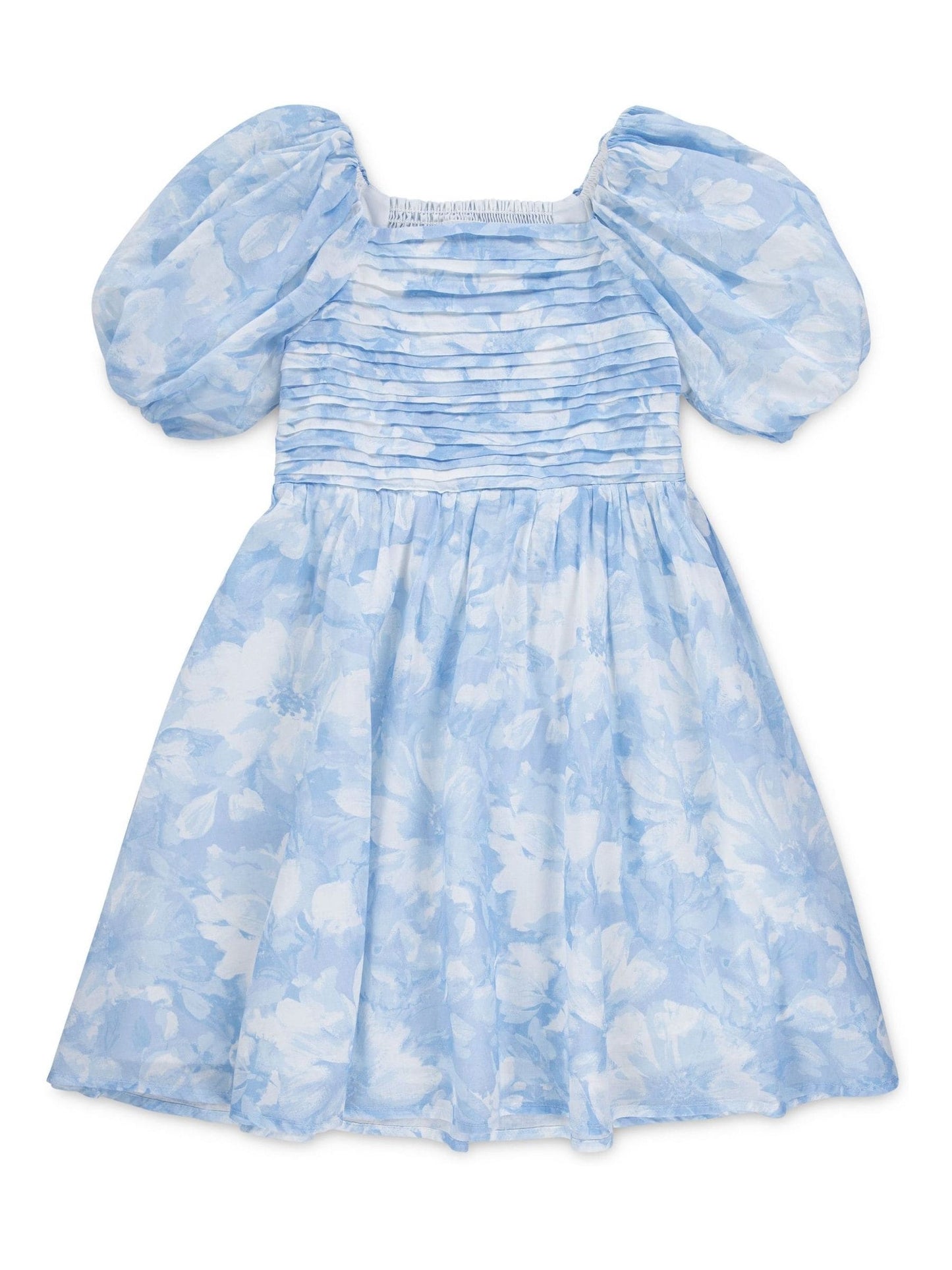 Abercrombie & Fitch Blue Emerson Gauze Puff Sleeve Dress image 1