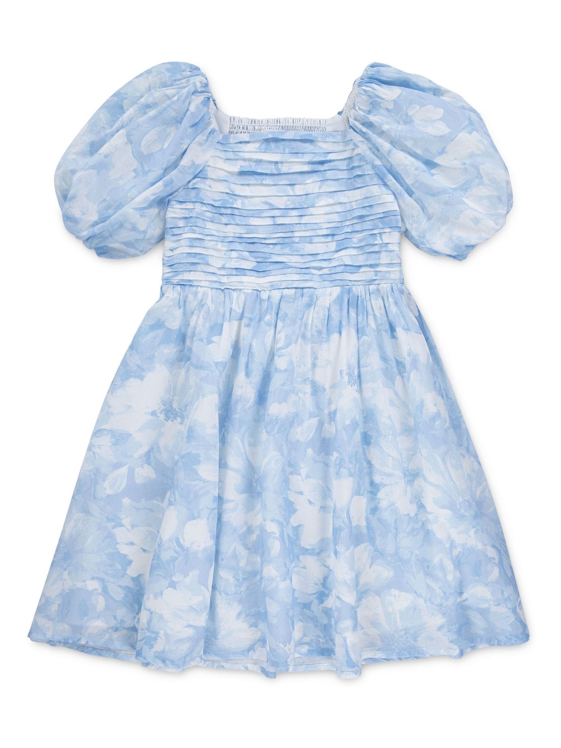 Abercrombie & Fitch Blue Emerson Gauze Puff Sleeve Dress image 1