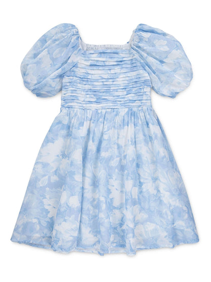 Abercrombie & Fitch Blue Emerson Gauze Puff Sleeve Dress image 1