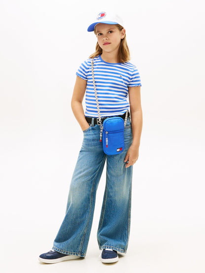 Dsiney Kidz - Tommy Hilfiger Blue Essential Ruffle Extra Slim Ribbed Top image 2