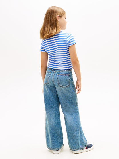 Dsiney Kidz - Tommy Hilfiger Blue Essential Ruffle Extra Slim Ribbed Top image 3
