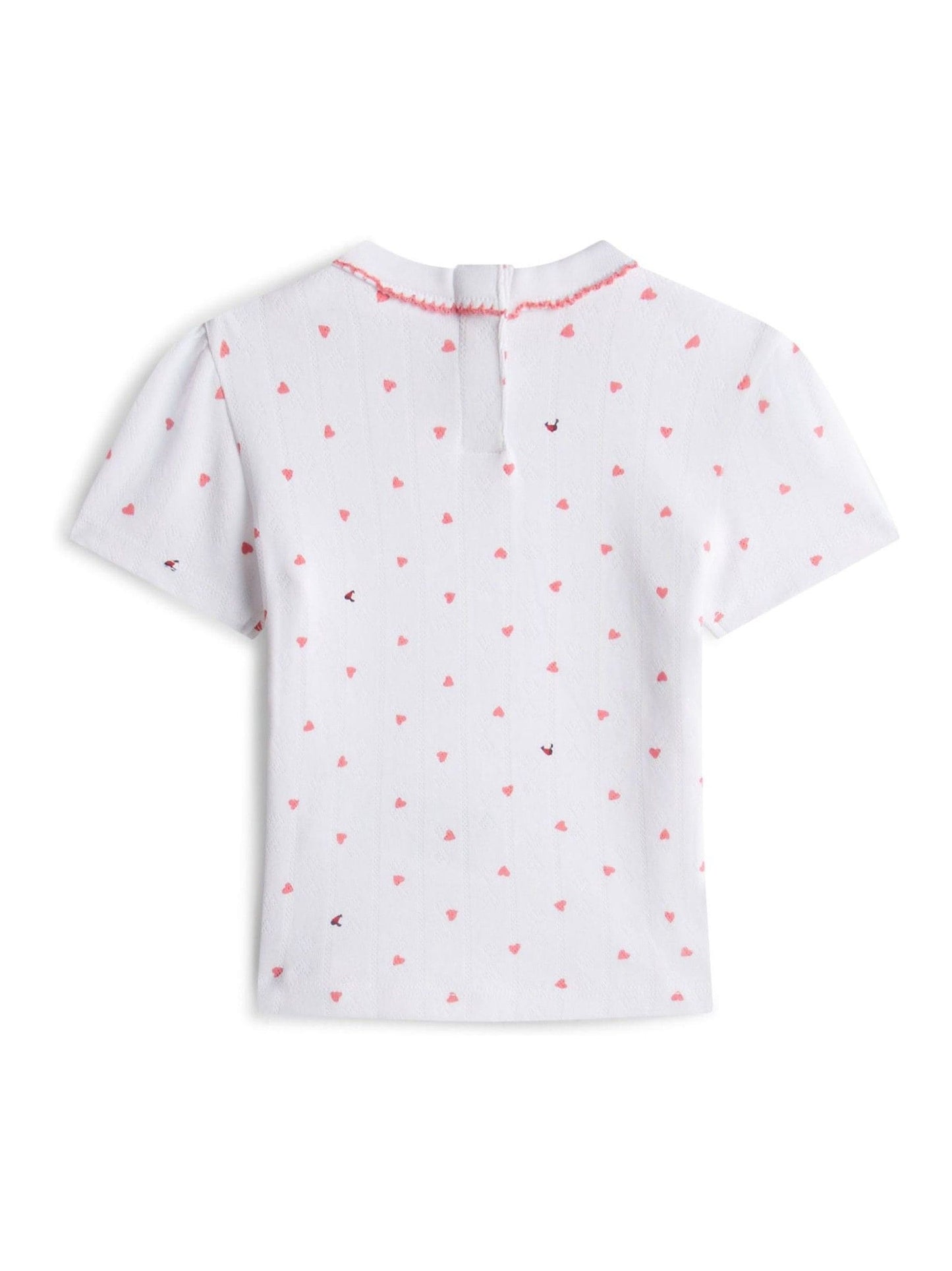 Tommy Hilfiger White Heart Print Pointelle T-Shirt image 2
