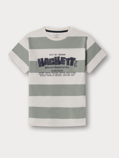 Dsiney Kidz - Hackett Green Classic Fit Stripe Graphic Festival T-Shirt image 1