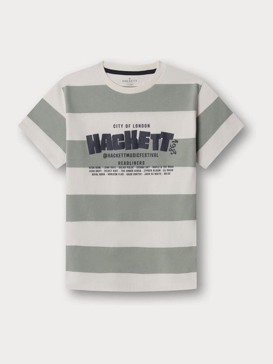 Dsiney Kidz - Hackett Green Classic Fit Stripe Graphic Festival T-Shirt image 1