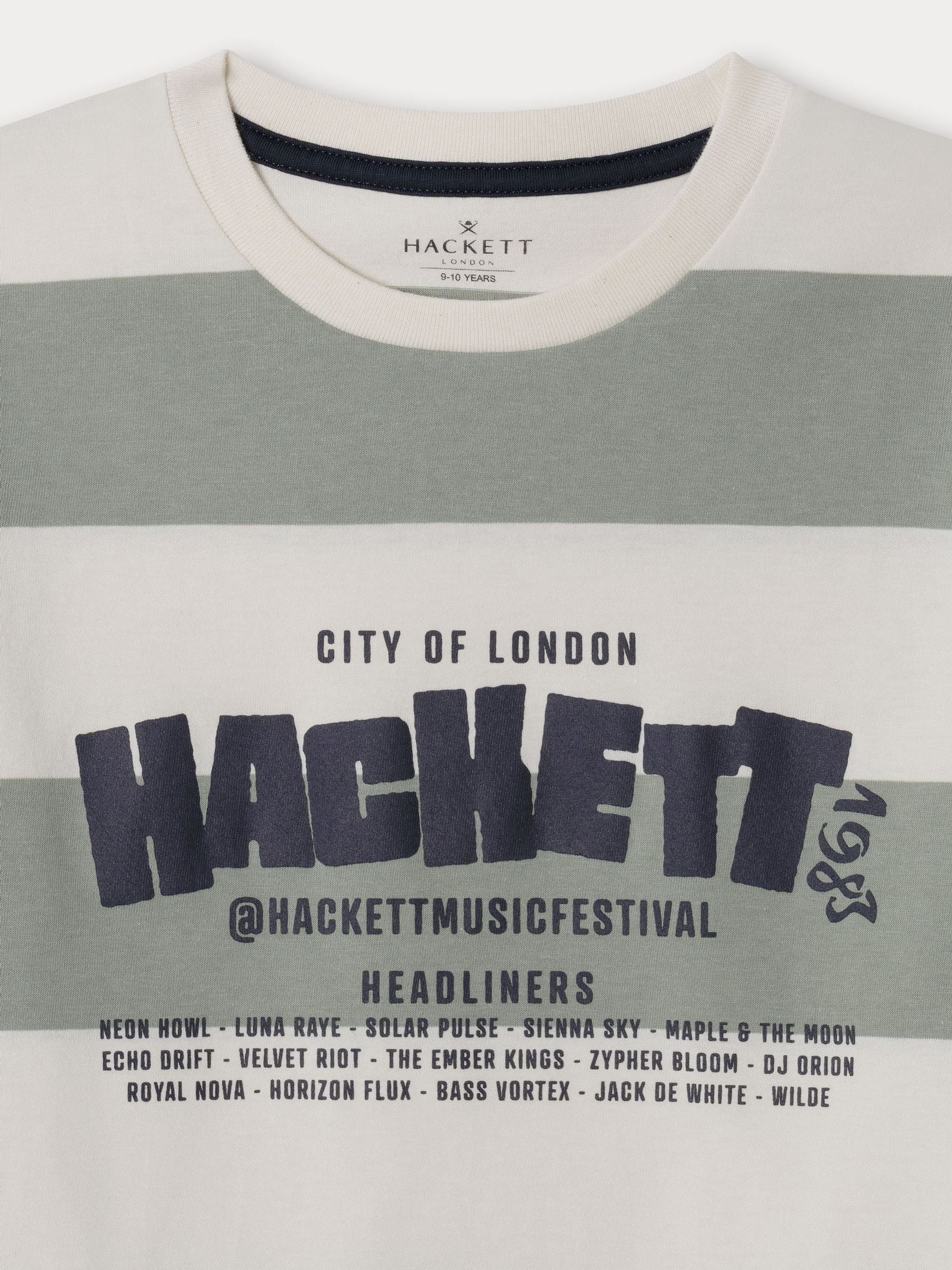 Dsiney Kidz - Hackett Green Classic Fit Stripe Graphic Festival T-Shirt image 3