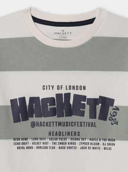 Dsiney Kidz - Hackett Green Classic Fit Stripe Graphic Festival T-Shirt image 3