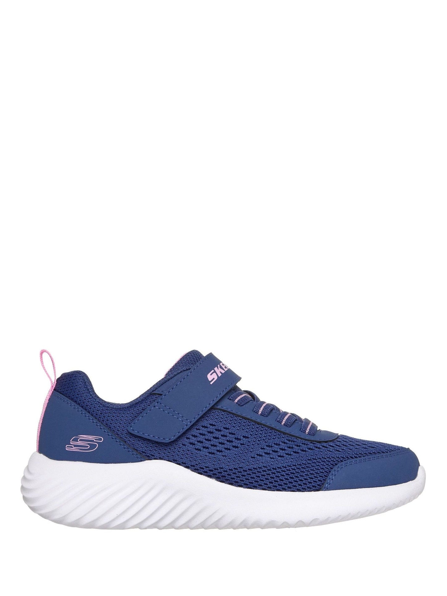 Skechers Navy Bounder Gore and Strap Kids Trainers image 1
