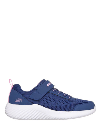 Skechers Navy Bounder Gore and Strap Kids Trainers image 1