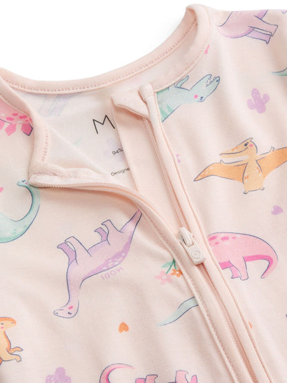 MORI Pink Supersoft Dinosaur Nights Clever Zip Sleepsuit image 4