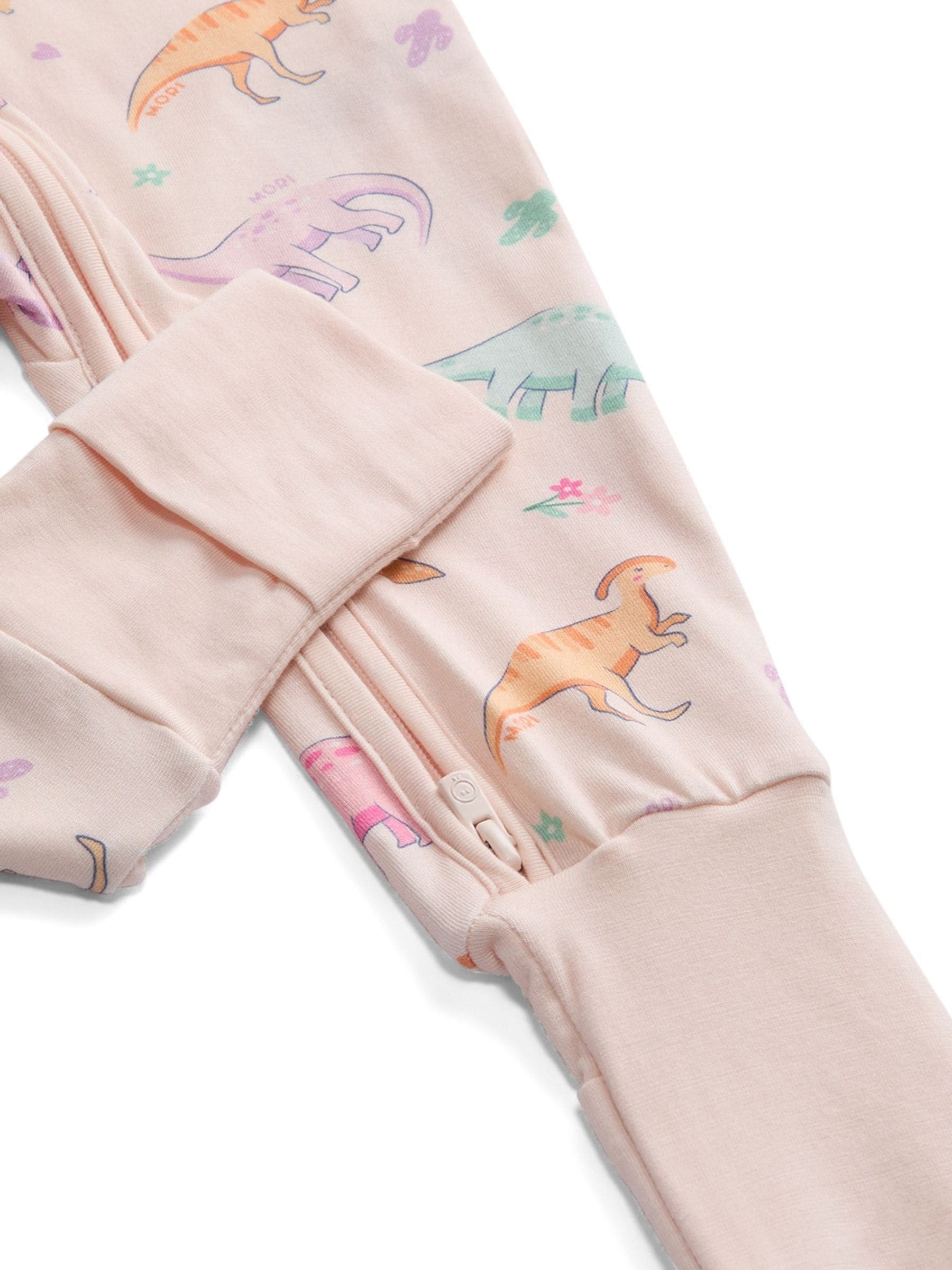 MORI Pink Supersoft Dinosaur Nights Clever Zip Sleepsuit image 6