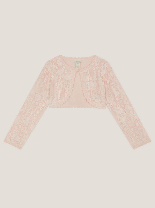 Monsoon Pink Emilia Lace Scallop Cardigan image 2