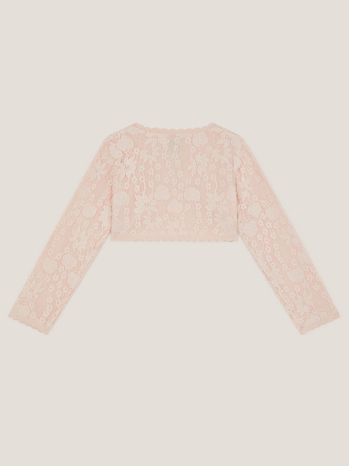 Monsoon Pink Emilia Lace Scallop Cardigan image 3