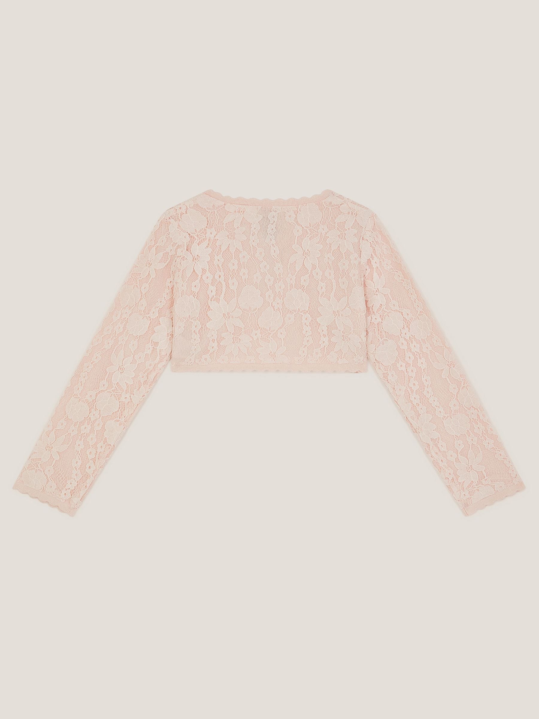 Monsoon Pink Emilia Lace Scallop Cardigan image 3