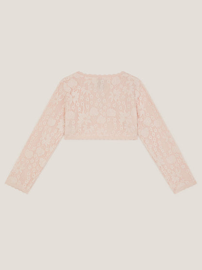 Monsoon Pink Emilia Lace Scallop Cardigan image 3