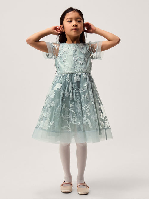 Monsoon Sage Green Montecarlo Floral Embroidered Party Dress image 1