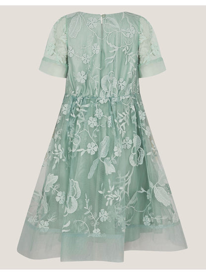 Monsoon Sage Green Montecarlo Floral Embroidered Party Dress image 2