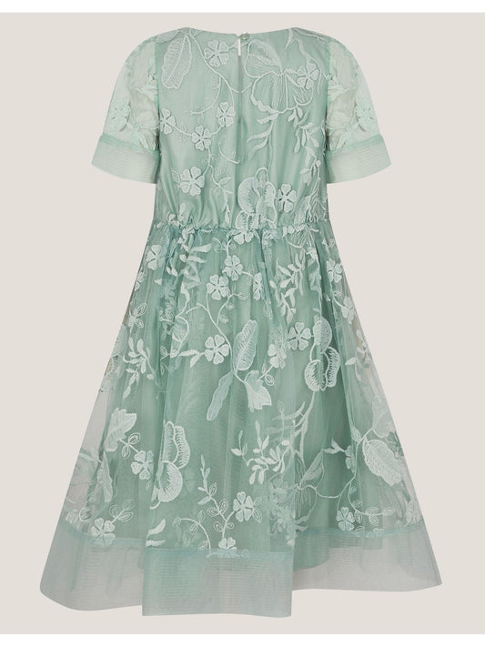Monsoon Sage Green Montecarlo Floral Embroidered Party Dress image 2