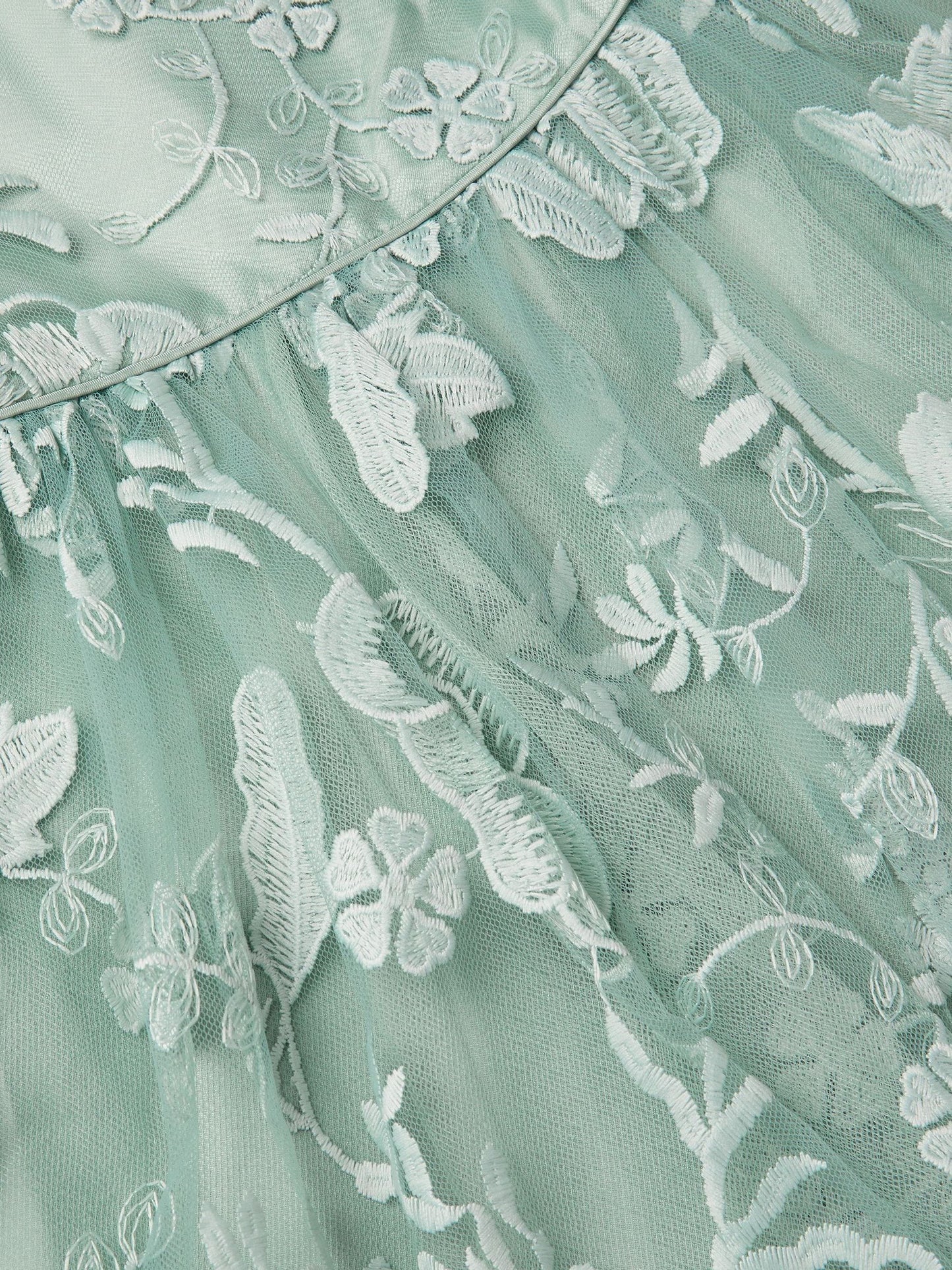 Monsoon Sage Green Montecarlo Floral Embroidered Party Dress image 3