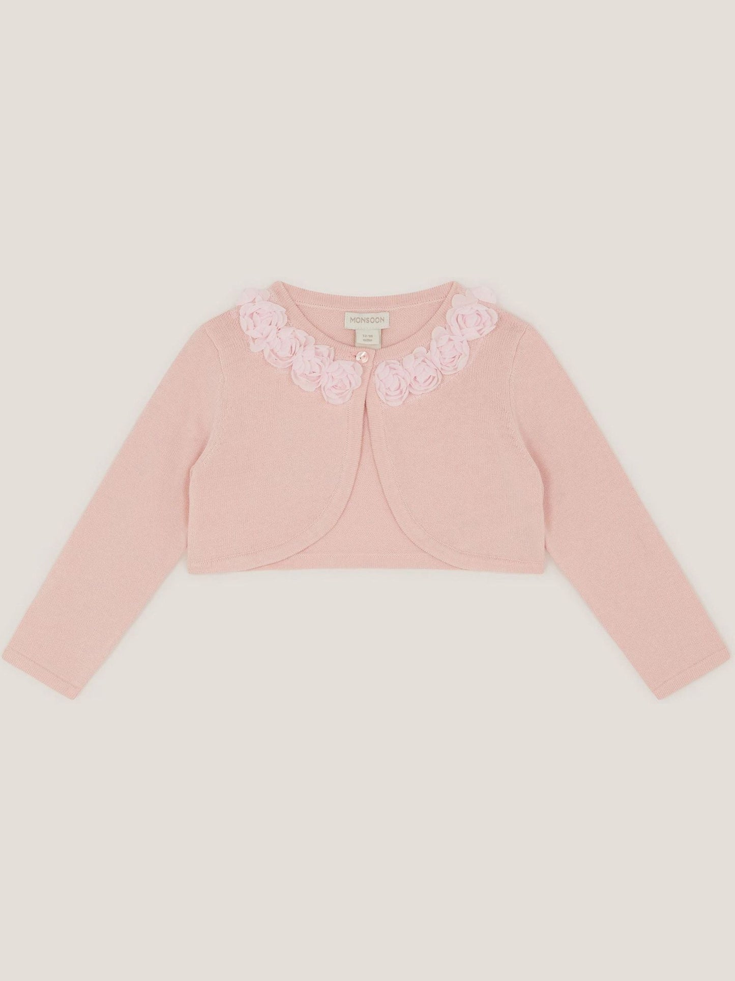 Monsoon Pink Baby Ottilie Appliqué Rose Cardigan image 1