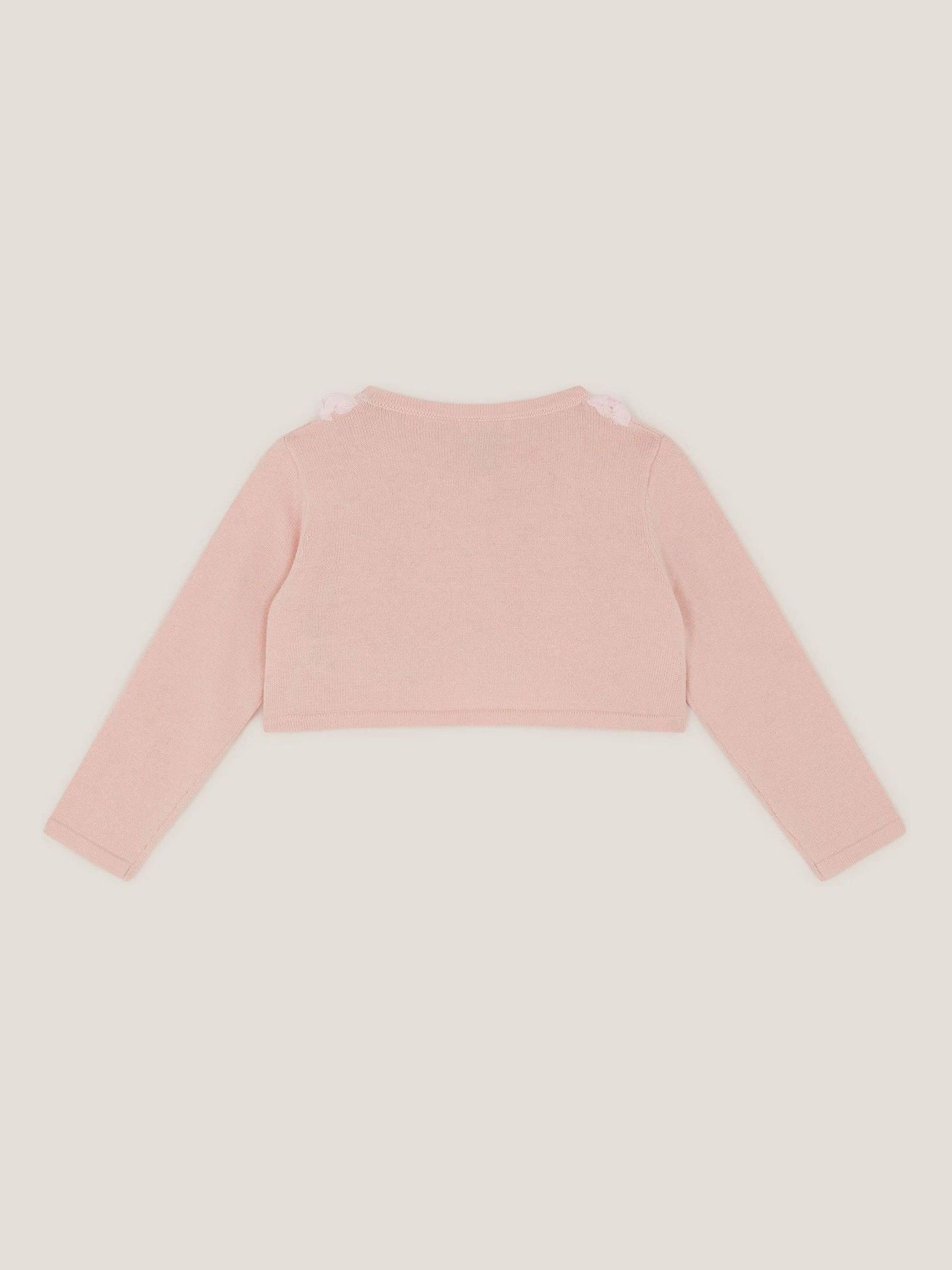 Monsoon Pink Baby Ottilie Appliqué Rose Cardigan image 2