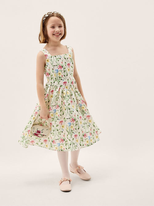 Monsoon Cream Dancer Floral Basque Party Dress image 1