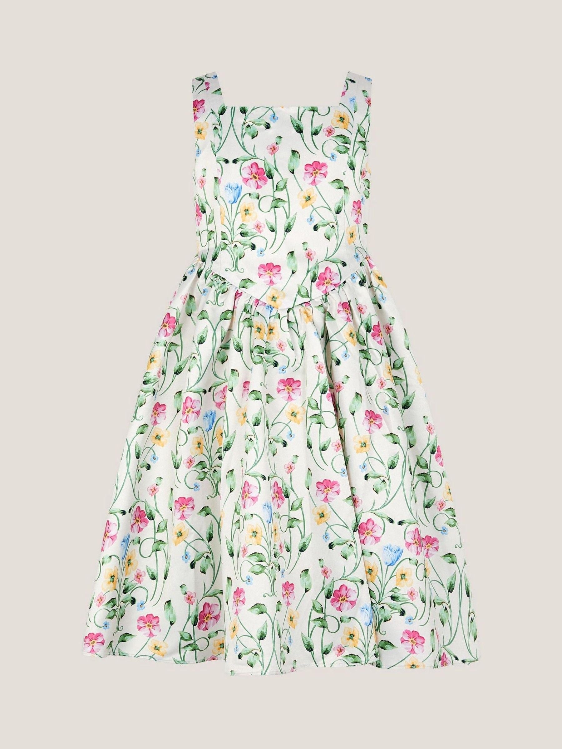 Monsoon Cream Dancer Floral Basque Party Dress image 2