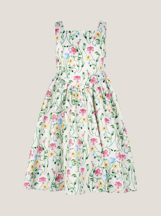 Monsoon Cream Dancer Floral Basque Party Dress image 2