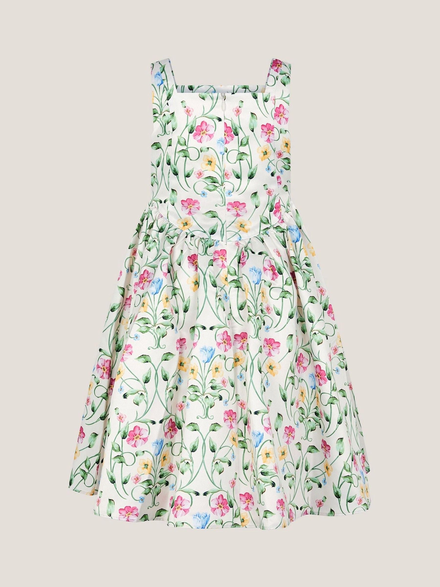 Monsoon Cream Dancer Floral Basque Party Dress image 3